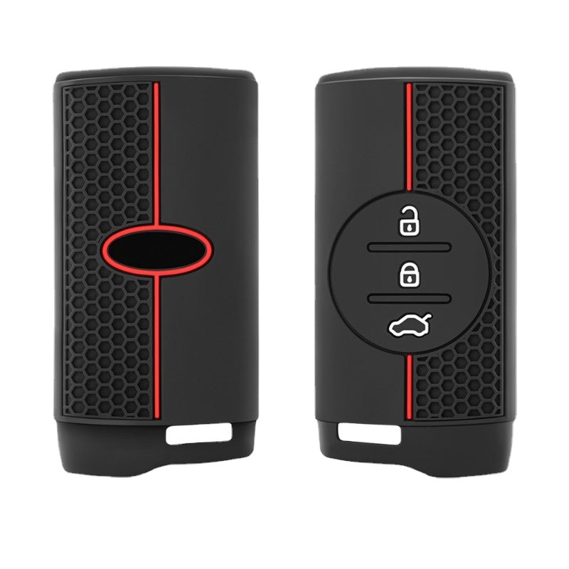 Universal Silicone Car Remote Cover Scratch-Resistant Red Grip
