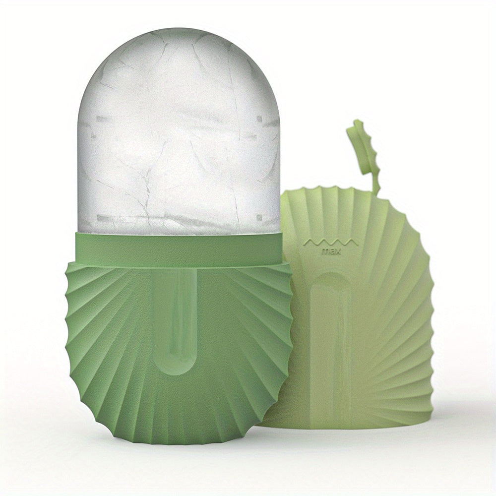 Yuz va ko'z uchun pushti silikon muz roliki, po'latni siqish, qora doiralarni kamaytirish, foydalanish uchun qulay.