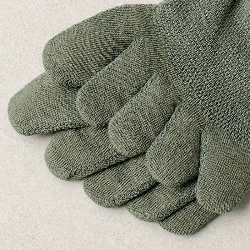 Breathable Mesh Five Finger Socks Polyester Spandex Knit Solid Color Non-Slip Low-Top