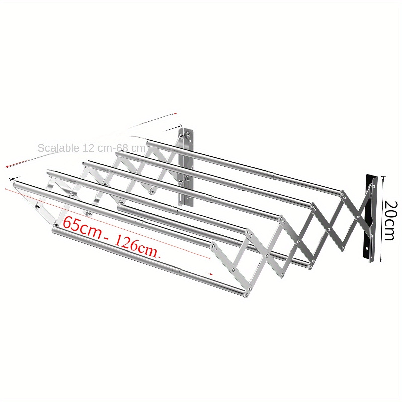 Wall Mounted Clothes Drying Rack Collapsible Space-Saving Multi-Functional