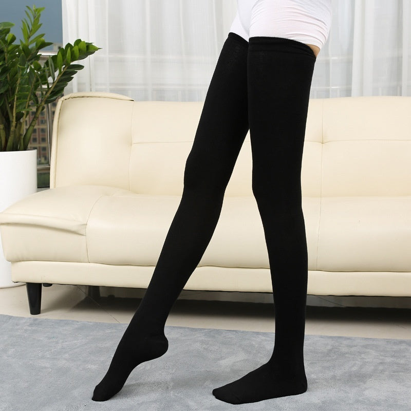 Women's Over-the-Knee Long Socks Knit Stretchable Cotton Polyester Spandex