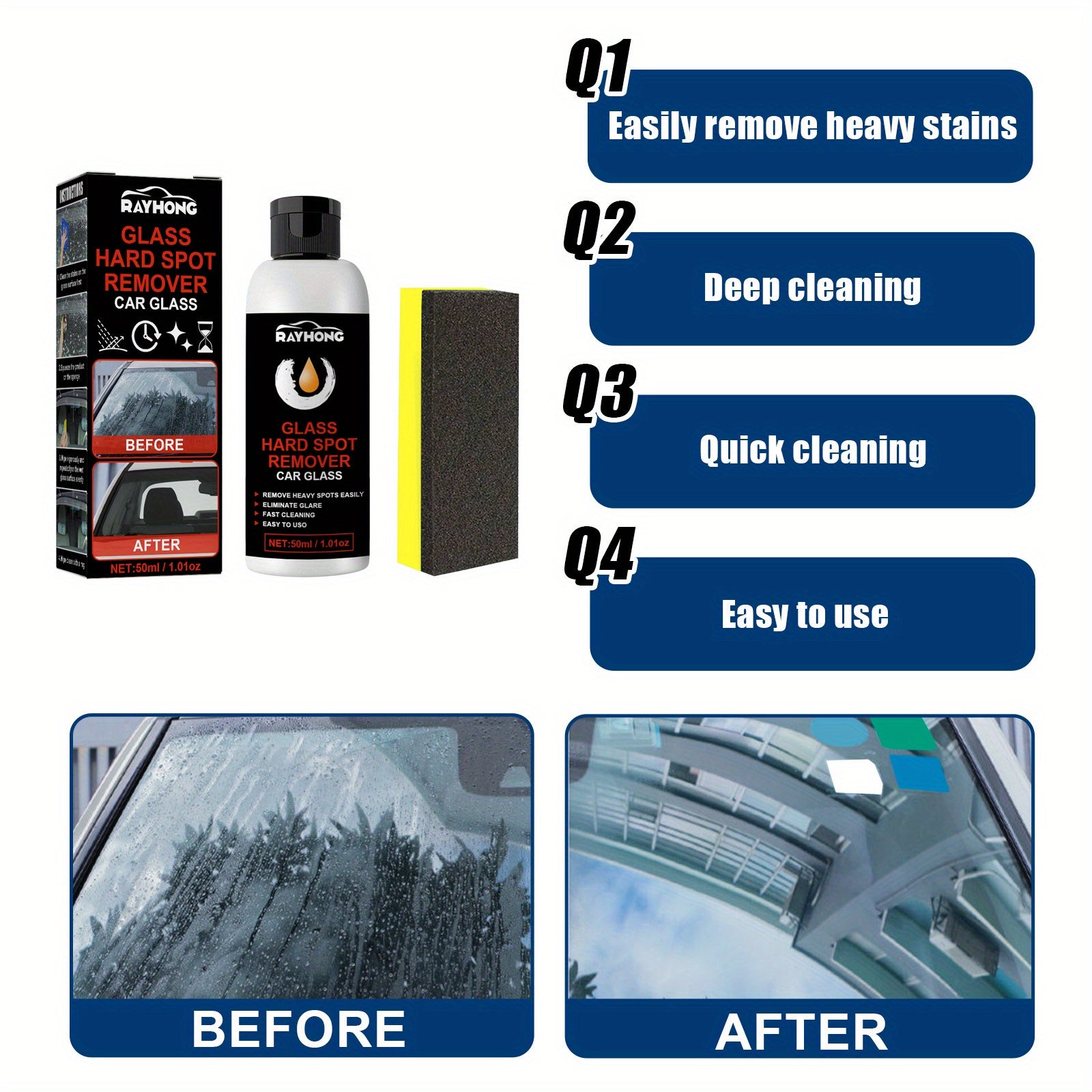 Car Glass Deep Cleaning and Scratch Repair Buffing Paste for Decontamination