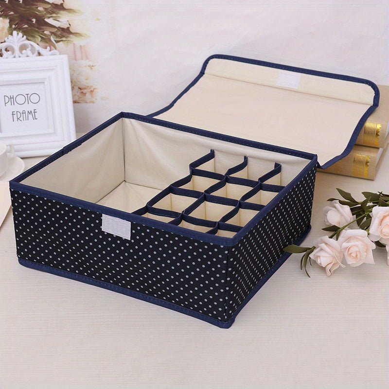 Rectangular Fabric Storage Box for Underwear Socks and Cosmetics with Lid