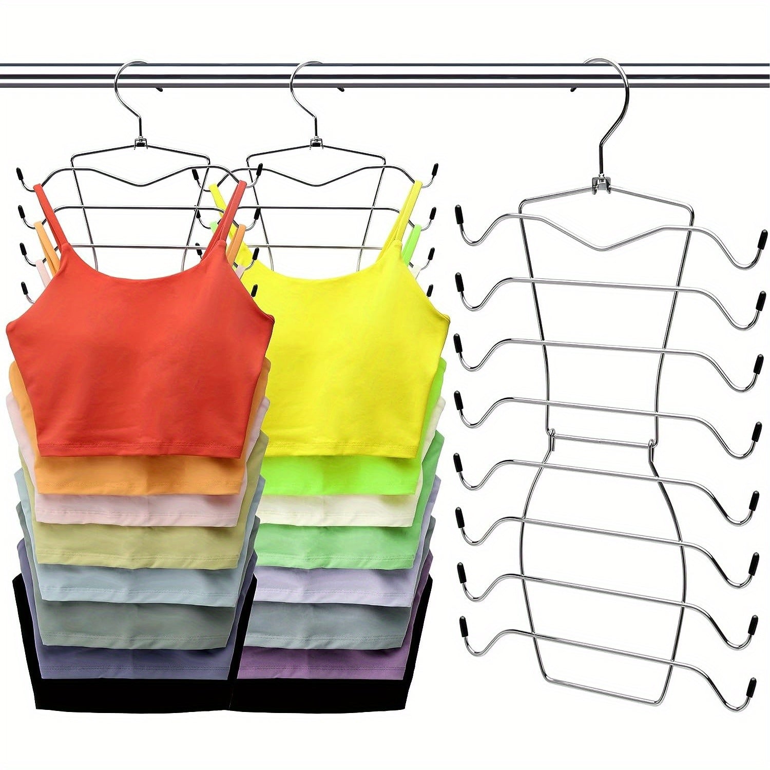 8-Tier Tank Top Hanger Closet Organizer Space-Saving Dorm Apartment Storage