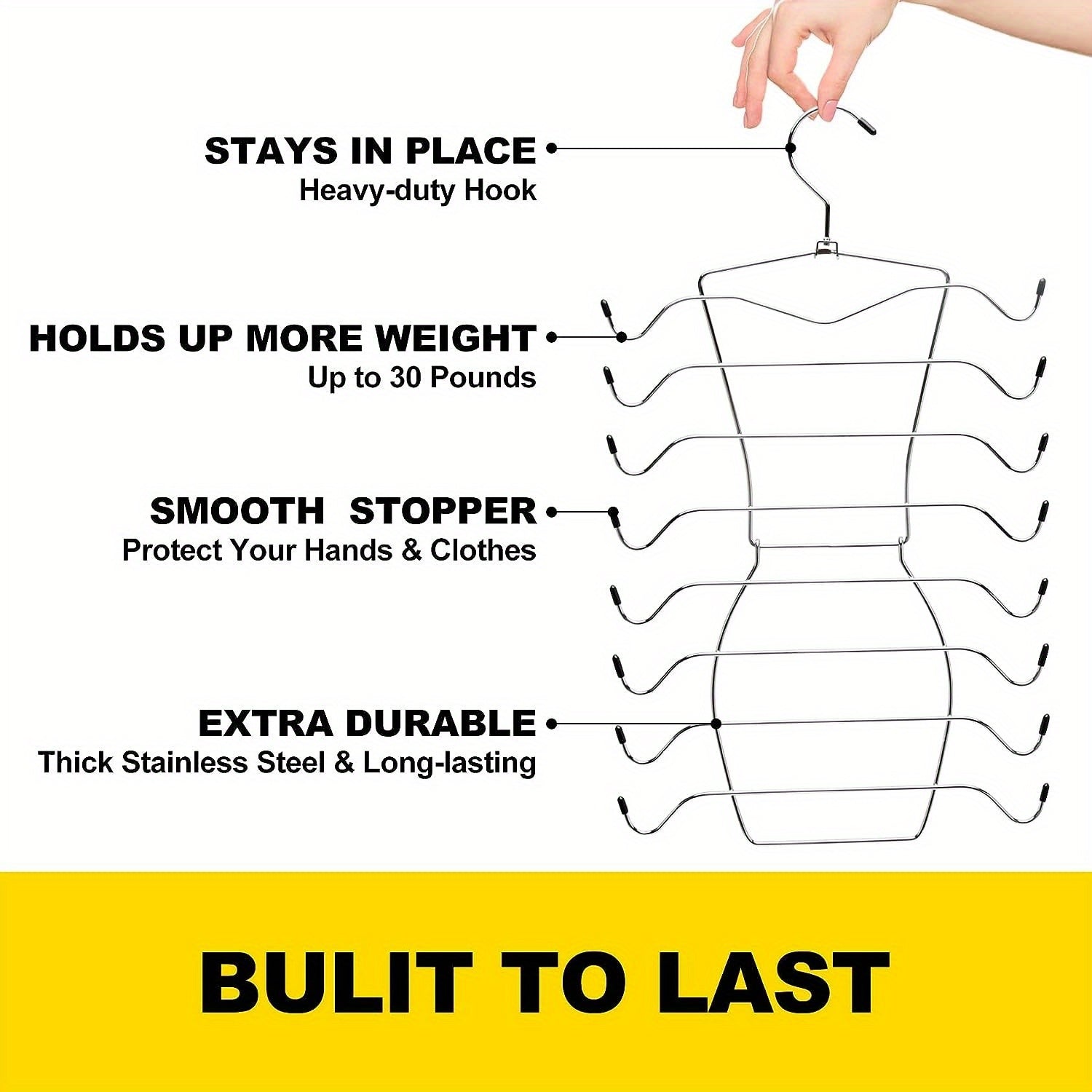 8-Tier Tank Top Hanger Closet Organizer Space-Saving Dorm Apartment Storage