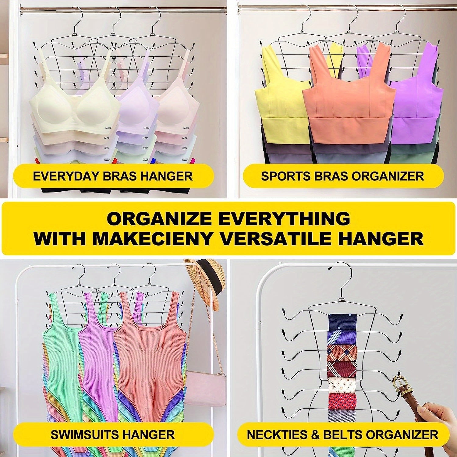 8-Tier Tank Top Hanger Closet Organizer Space-Saving Dorm Apartment Storage