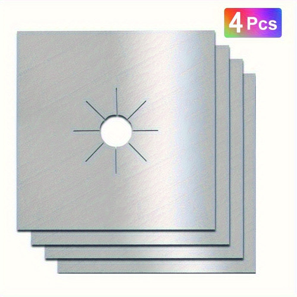 4 dona qayta ishlatiladigan gaz plitkasi himoyachilari, oson pishirish va tozalash uchun non-stick