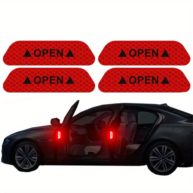 Car Reflective Door Sticker Safety Warning Tape Car Decor Exterior Interior