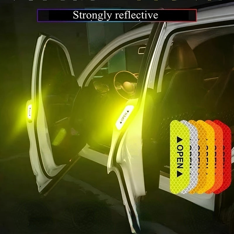 Car Reflective Door Sticker Safety Warning Tape Car Decor Exterior Interior