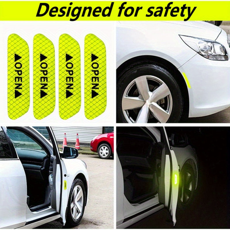 Car Reflective Door Sticker Safety Warning Tape Car Decor Exterior Interior