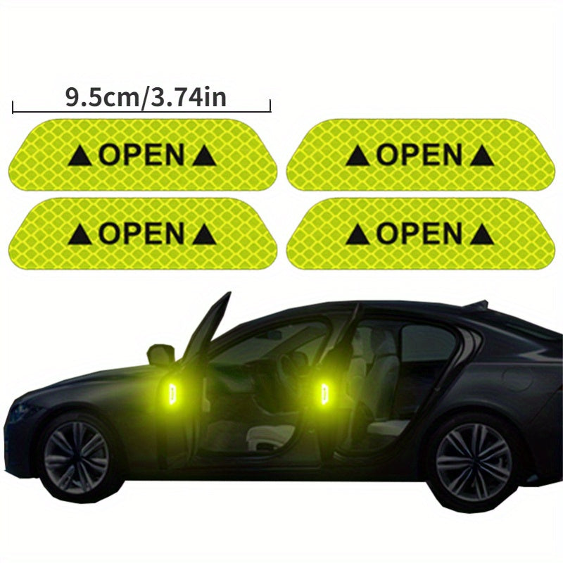 Car Reflective Door Sticker Safety Warning Tape Car Decor Exterior Interior