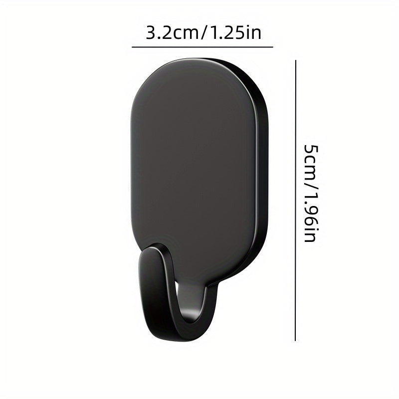 Set of 5 Carbon Steel Wall Hooks with Adhesive for Kitchen Door and Key Hanger
