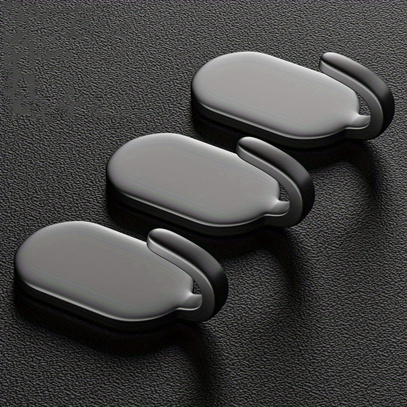 Set of 5 Carbon Steel Wall Hooks with Adhesive for Kitchen Door and Key Hanger