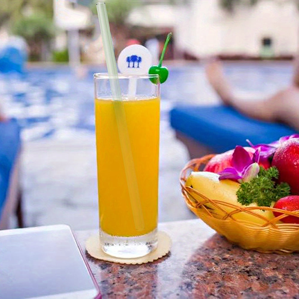 Set of 8 Reusable Glass Straws for Tea and Smoothies Kitchenware