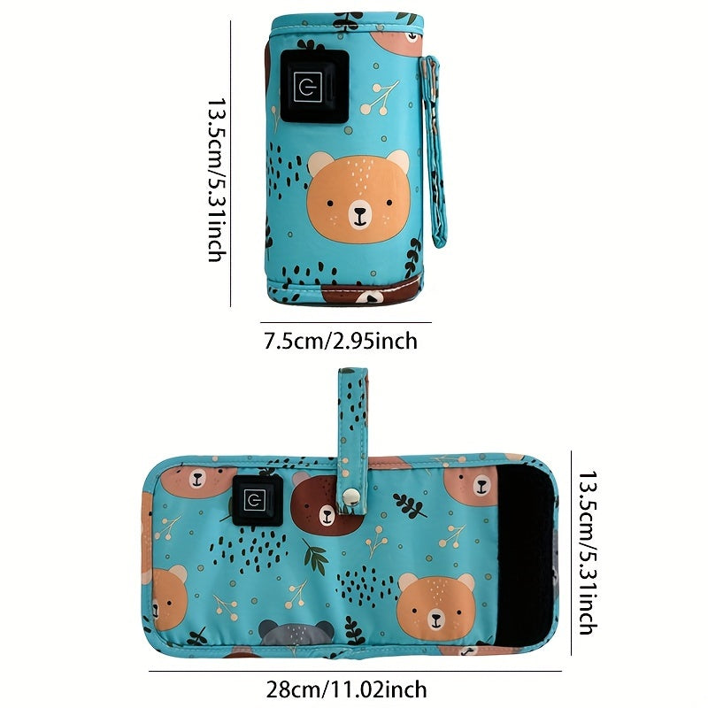 USB-Powered Portable Bottle Warmer for Travel and Camping with Animal Designs