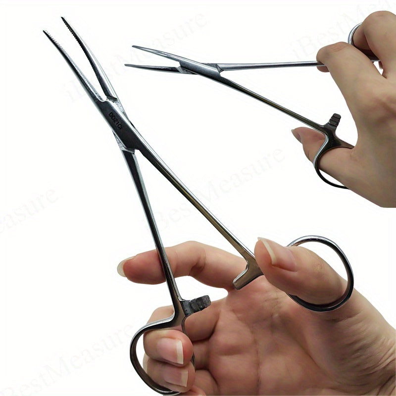 Stainless Steel Hemostatic Forceps Curved and Straight Tips with Ergonomic Handles