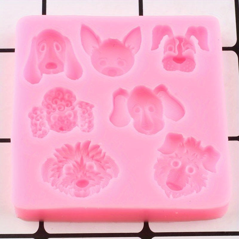 Dog Head Silicone Mold for Cupcake Toppers Fondant Cake Decorating Soap Resin Clay Gumpaste