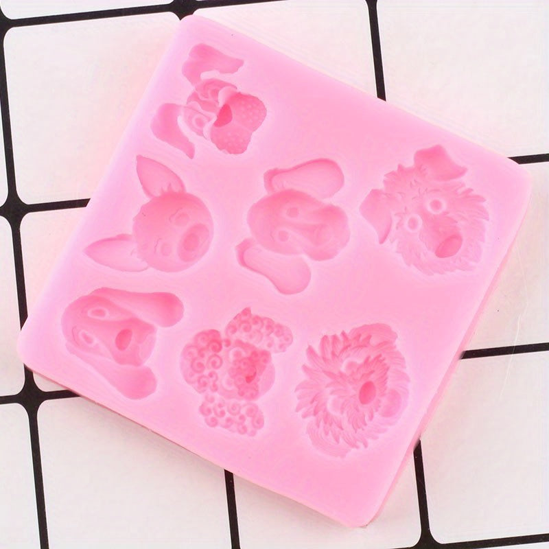 Dog Head Silicone Mold for Cupcake Toppers Fondant Cake Decorating Soap Resin Clay Gumpaste