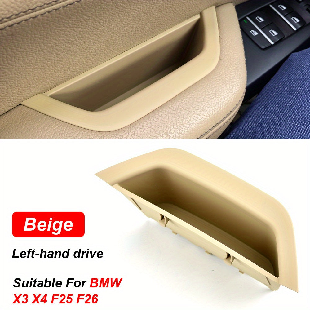 Black Beige Carbon Fiber Pattern Car Door Pull Handle Cover Storage Box For SUV