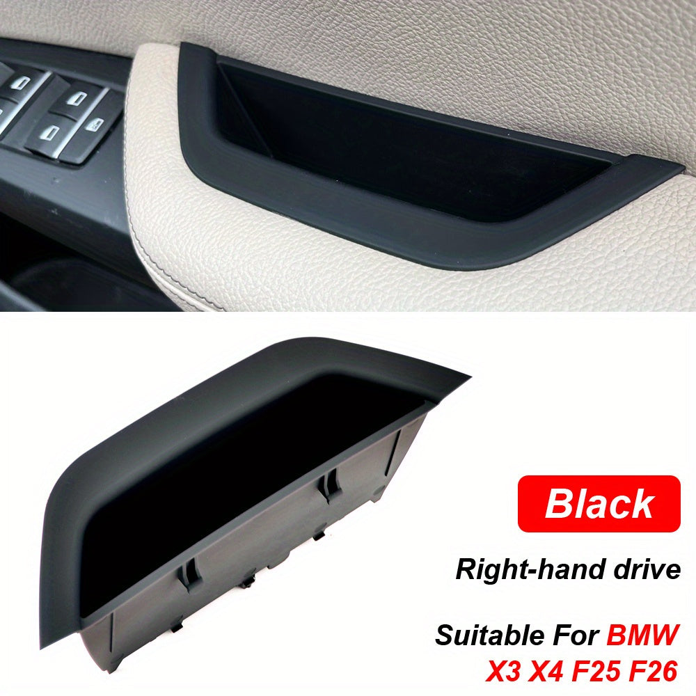 Black Beige Carbon Fiber Pattern Car Door Pull Handle Cover Storage Box For SUV