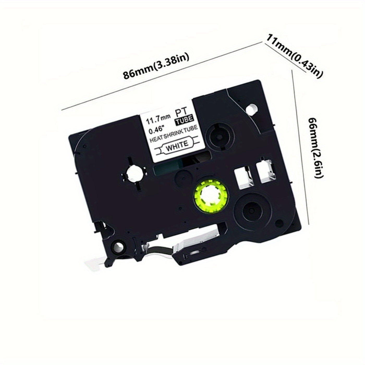 Heat Shrink Tubing Label for Wire Cable Black on Yellow 11.7mm 1.5m