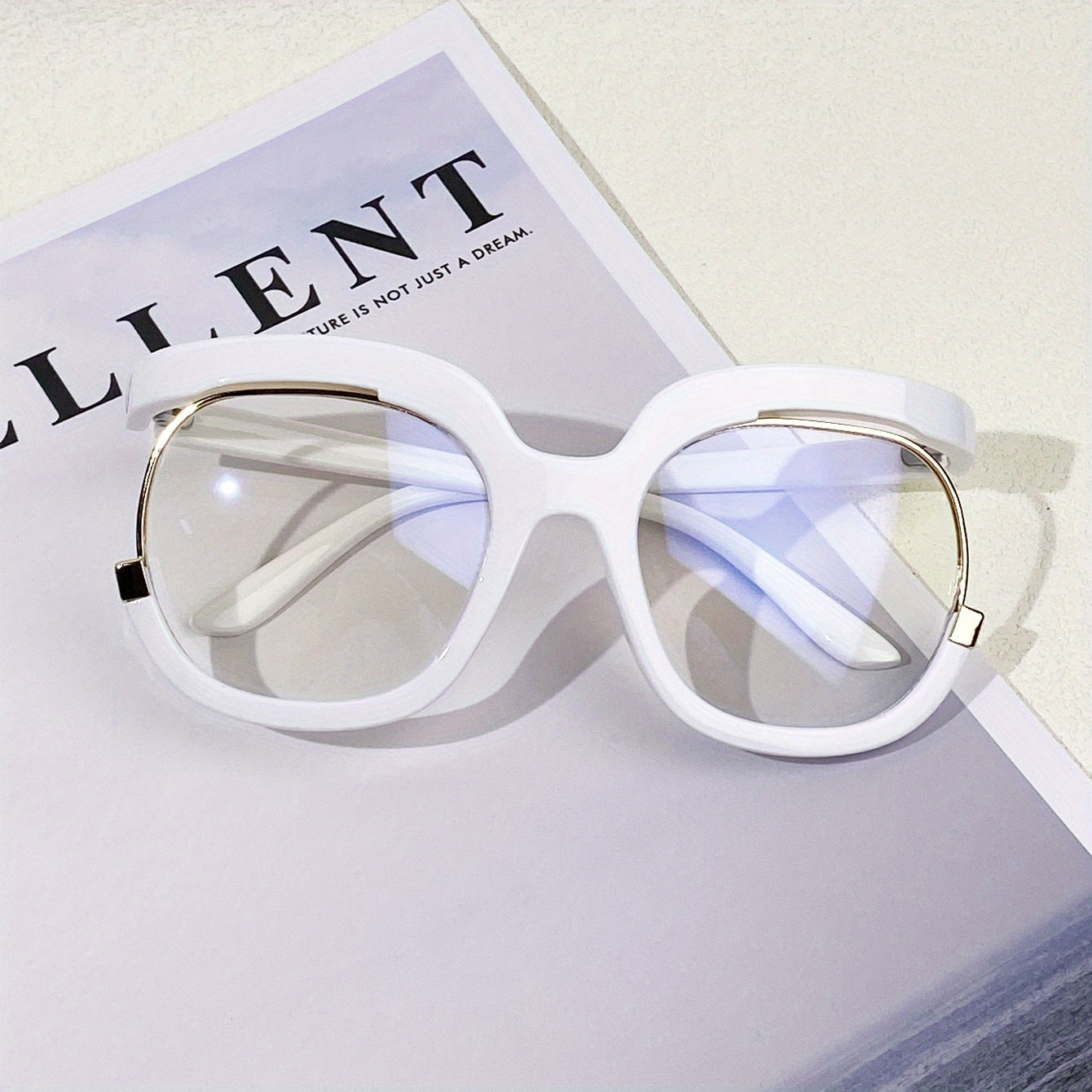 Unisex Clear Lens Glasses Large Owl Frame Leopard Print Fashion Computer Spectacles