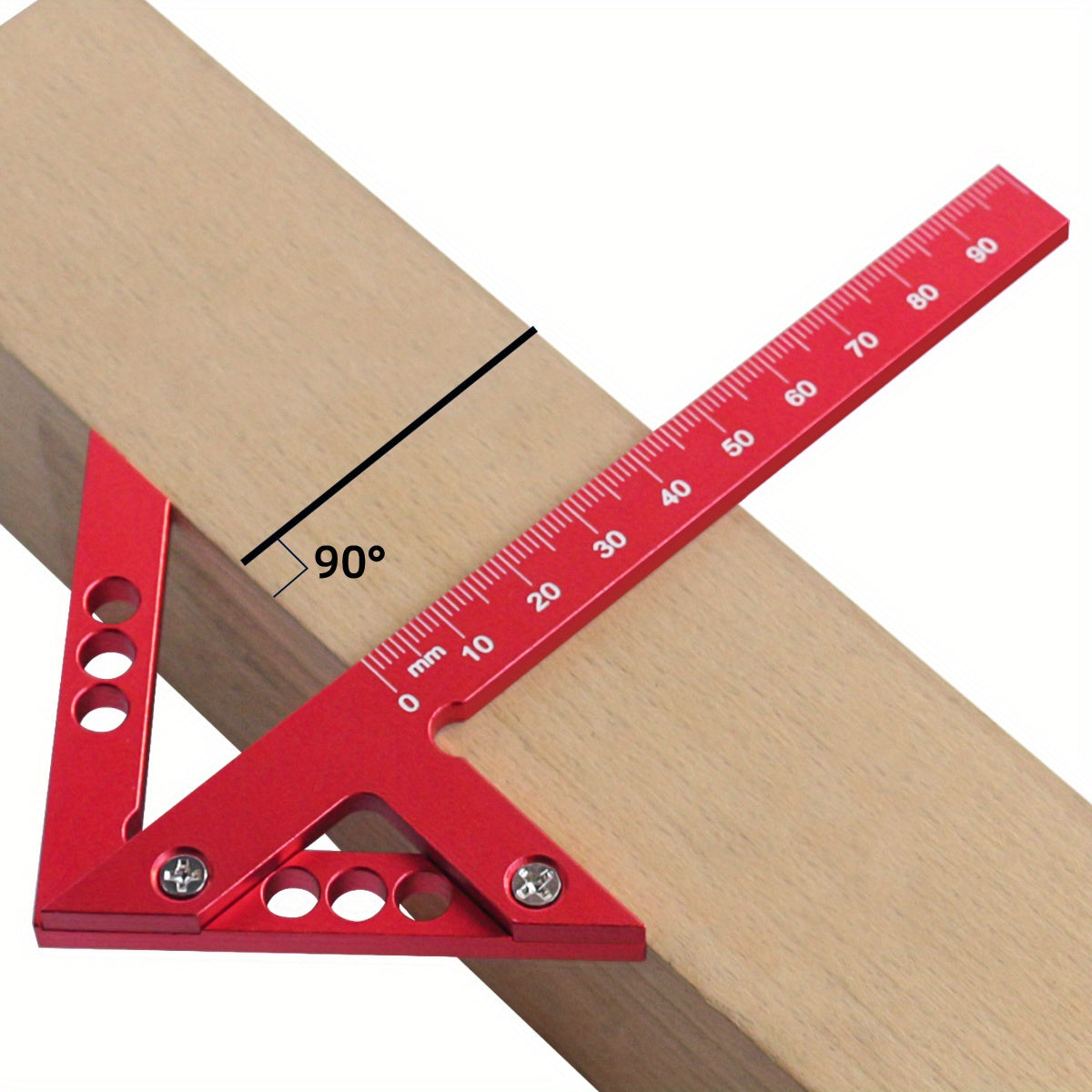 Woodworking Carpenter Square Aluminum Alloy Center Finder 45/90 Degree Right Angle