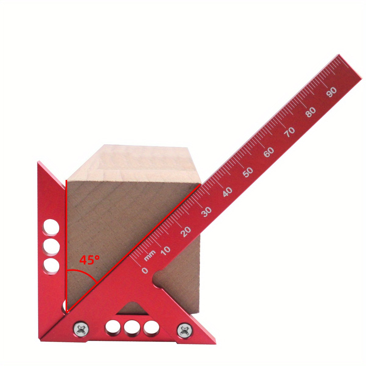 Woodworking Carpenter Square Aluminum Alloy Center Finder 45/90 Degree Right Angle