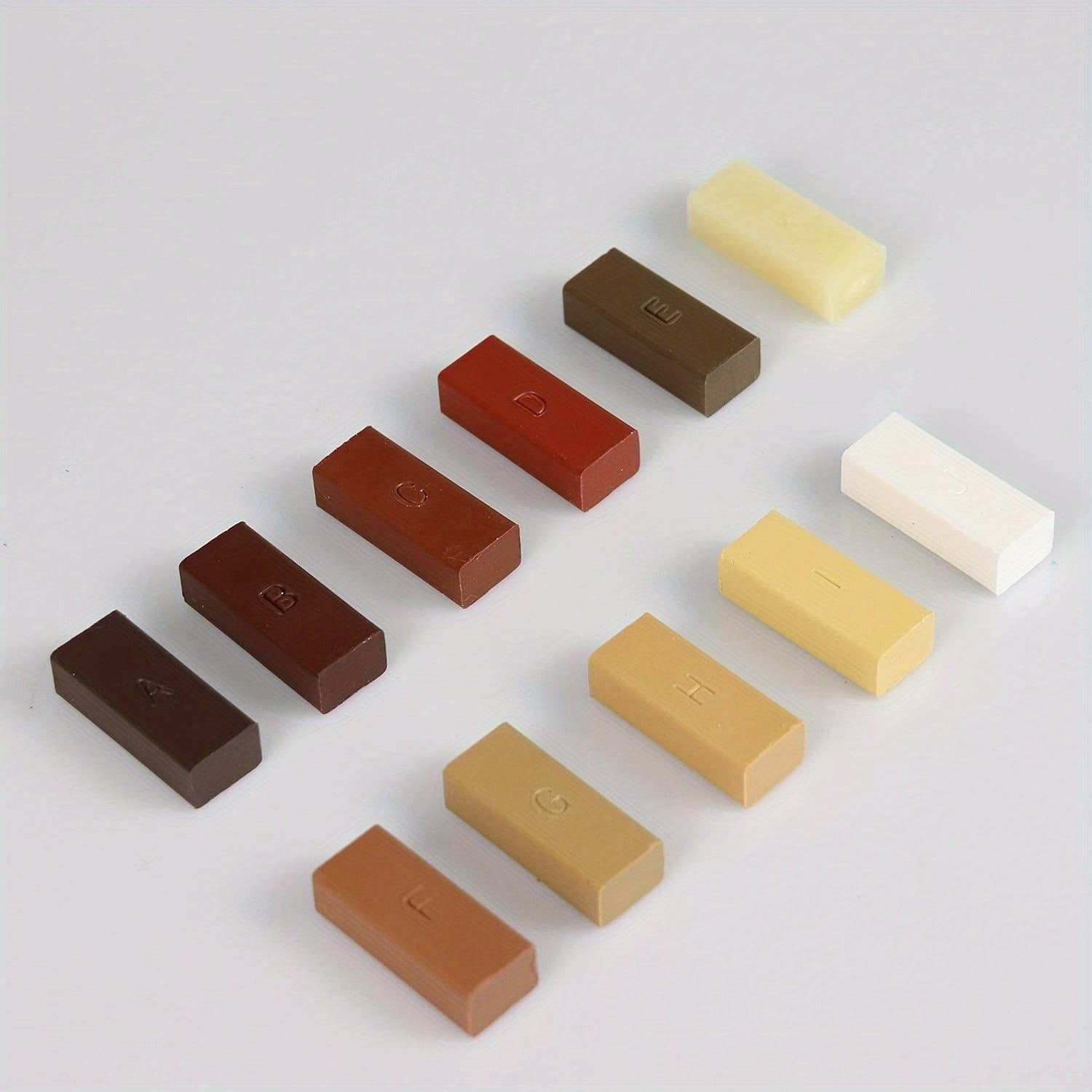 Qattiq mum to'ldiruvchi qattiq yog'och pollari va mebellar uchun - 11 dona, silliqlash mumkin va tez quriydi - Qayrag'och, eman, gilos, yong'oq va mahogoni yog'ochidagi yoriqlarni tuzatish uchun ideal