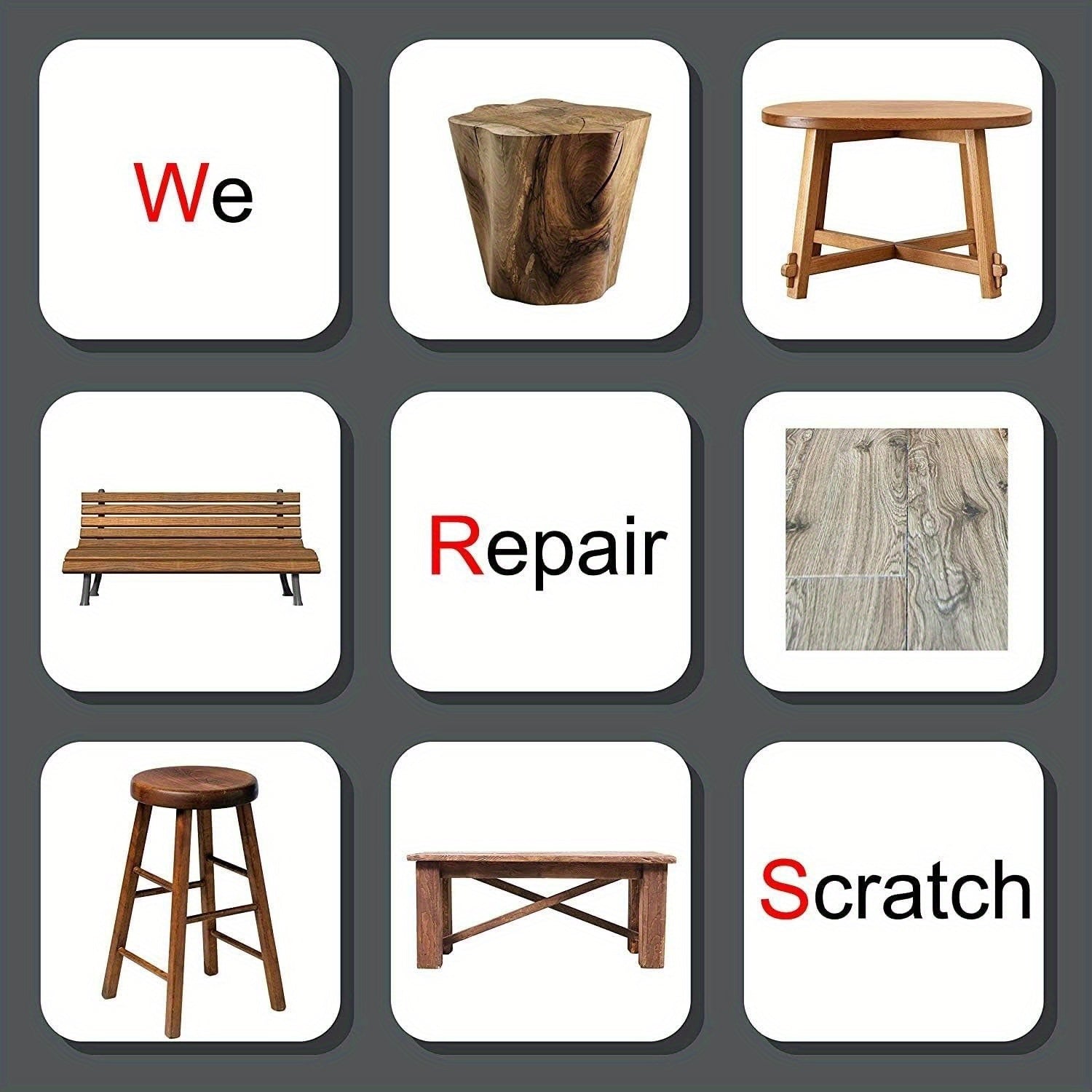 11-Donali tez quriydigan polni ta'mirlash vosk to'plami, yog'och pol uchun, silliqlash uchun asboblar bilan