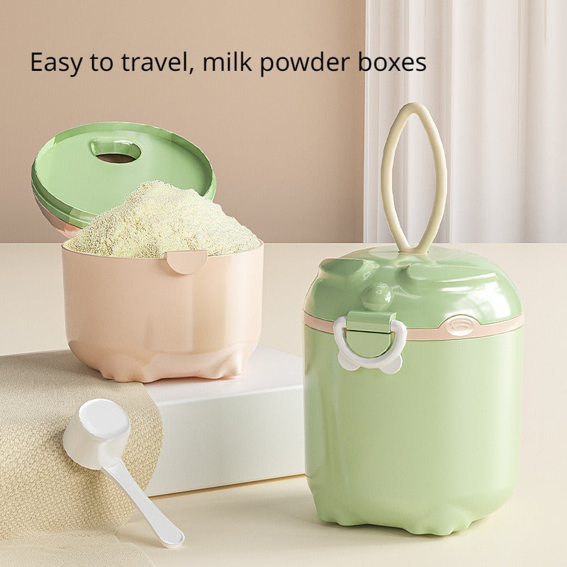 Travel-Friendly Milk Powder Dispenser with Seal and Moisture Protection Storage Box