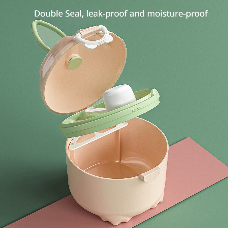 Travel-Friendly Milk Powder Dispenser with Seal and Moisture Protection Storage Box