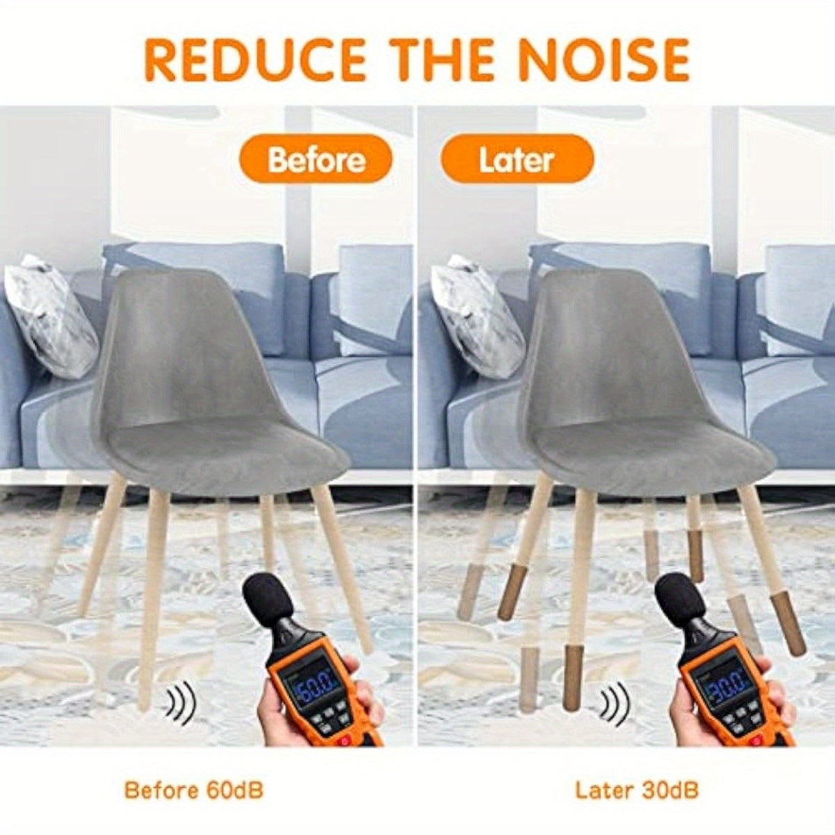 Protectores de patas para sillas para suelos de madera 16/24/40 Piezas Calcetines de punto de alta elasticidad