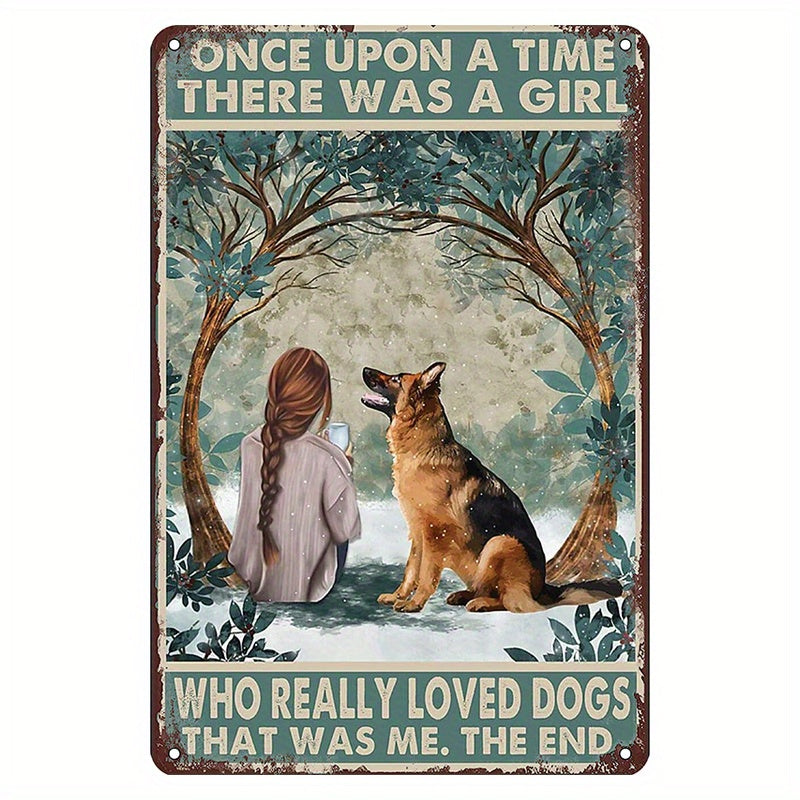 Funny German Shepherd Dog Tin Sign Home Decor Wall Art