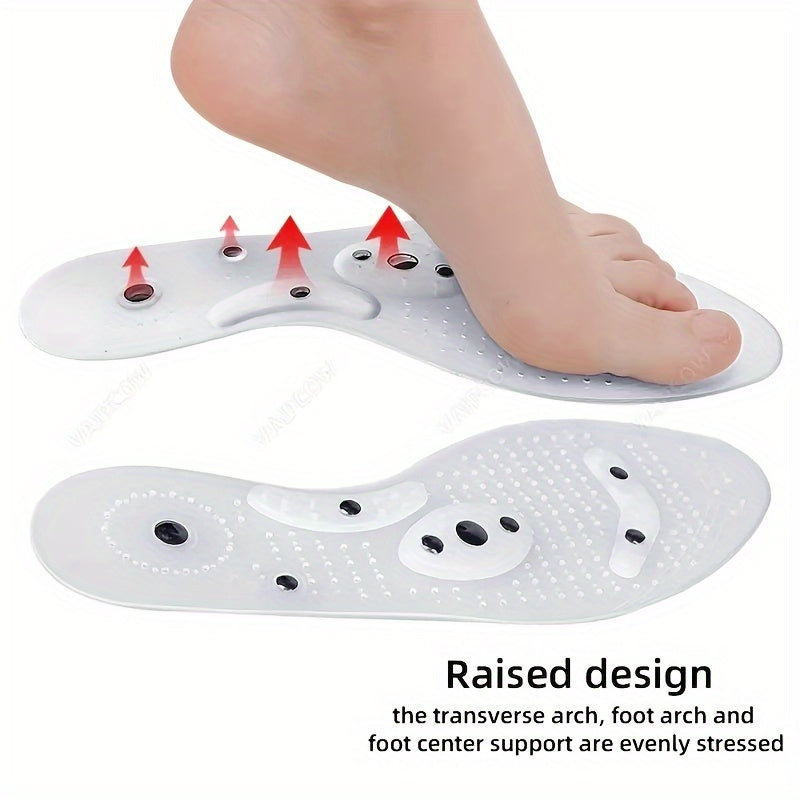 Magnetic Massage Insoles Silicone Foot Therapy Acupoint Stimulating Set of Two