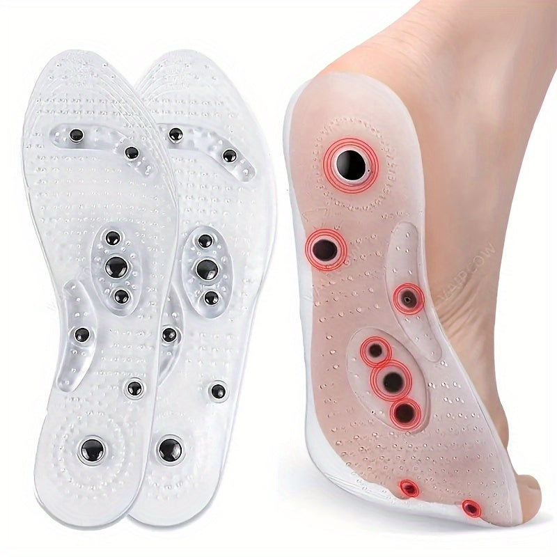 Magnetic Massage Insoles Silicone Foot Therapy Acupoint Stimulating Set of Two