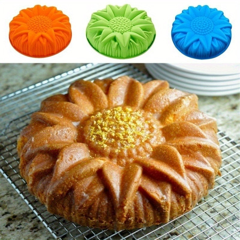 Large Silicone Sunflower-Shaped Pastry Cake Mold 26cm Baking Kitchen Accessory