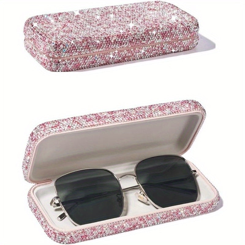 Sparkling Rhinestone Glasses Case Jewelry Organizer for Sunglasses and Reading Glasses