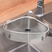 Stainless Steel Triangular Sink Drain Basket Kitchen Strainer with Filter