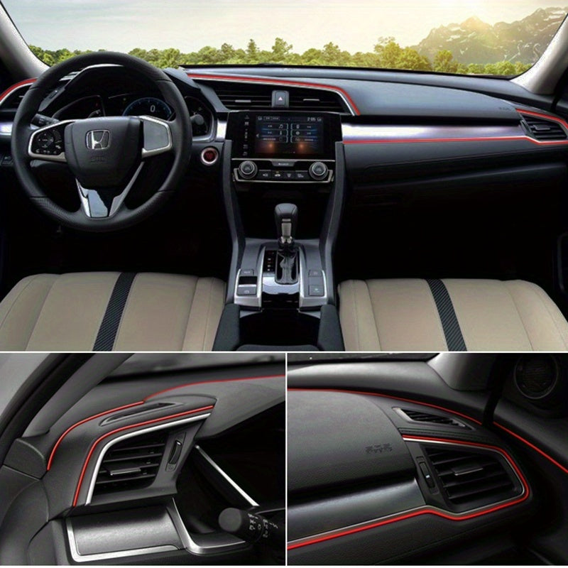 Adhesivo decorativo para moldura interior del coche, tira de pegatinas, consola central, ventilación