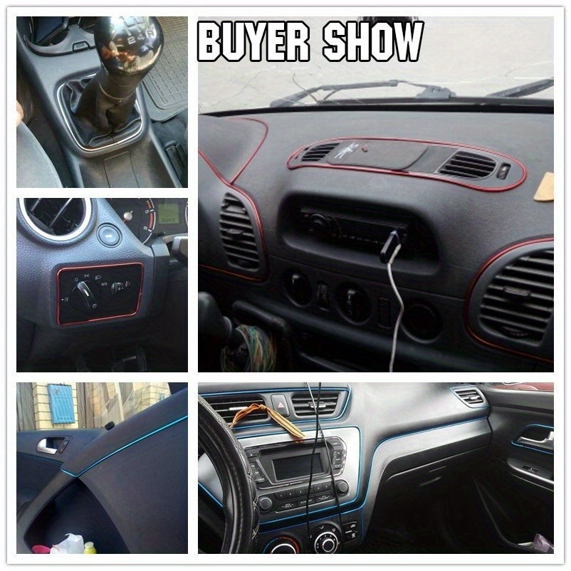 Adhesivo decorativo para moldura interior del coche, tira de pegatinas, consola central, ventilación