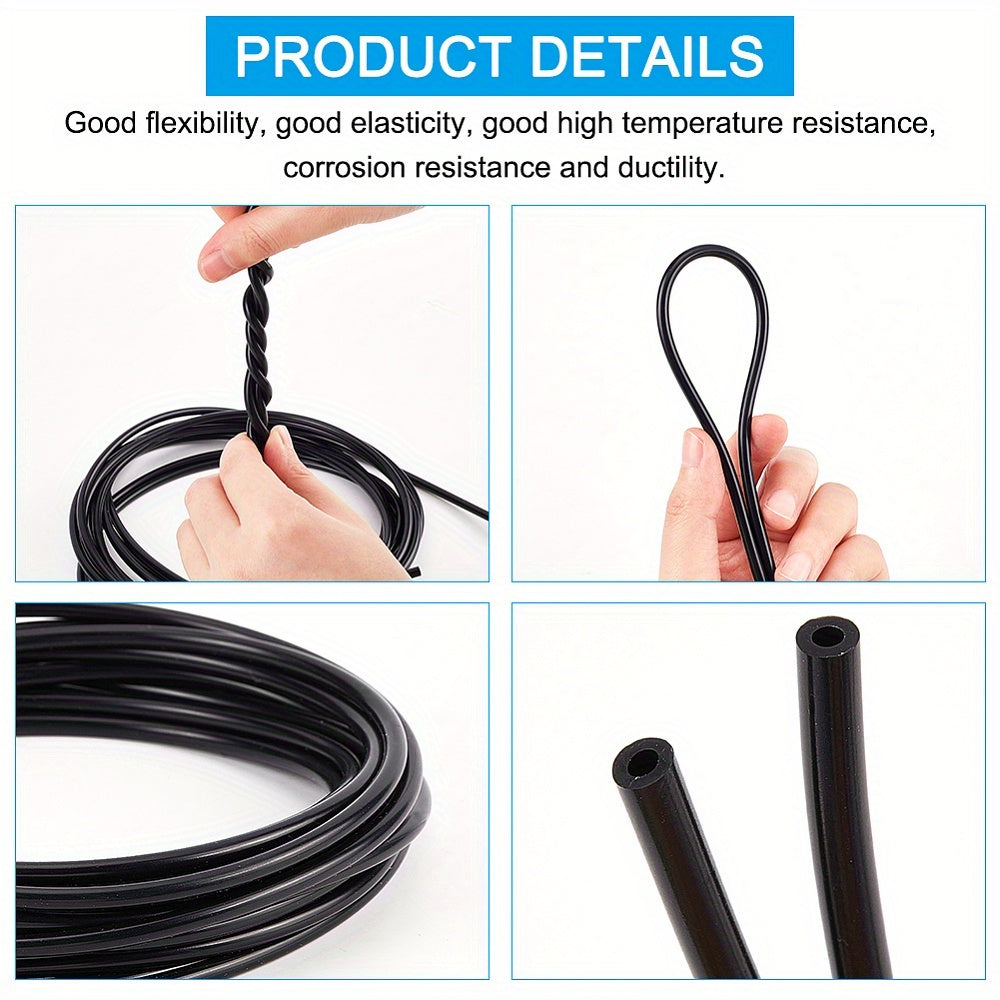 16.4 Feet Black Vacuum Hose with 5/32 Inch Silicone Tubing for Automotive and Pipeline