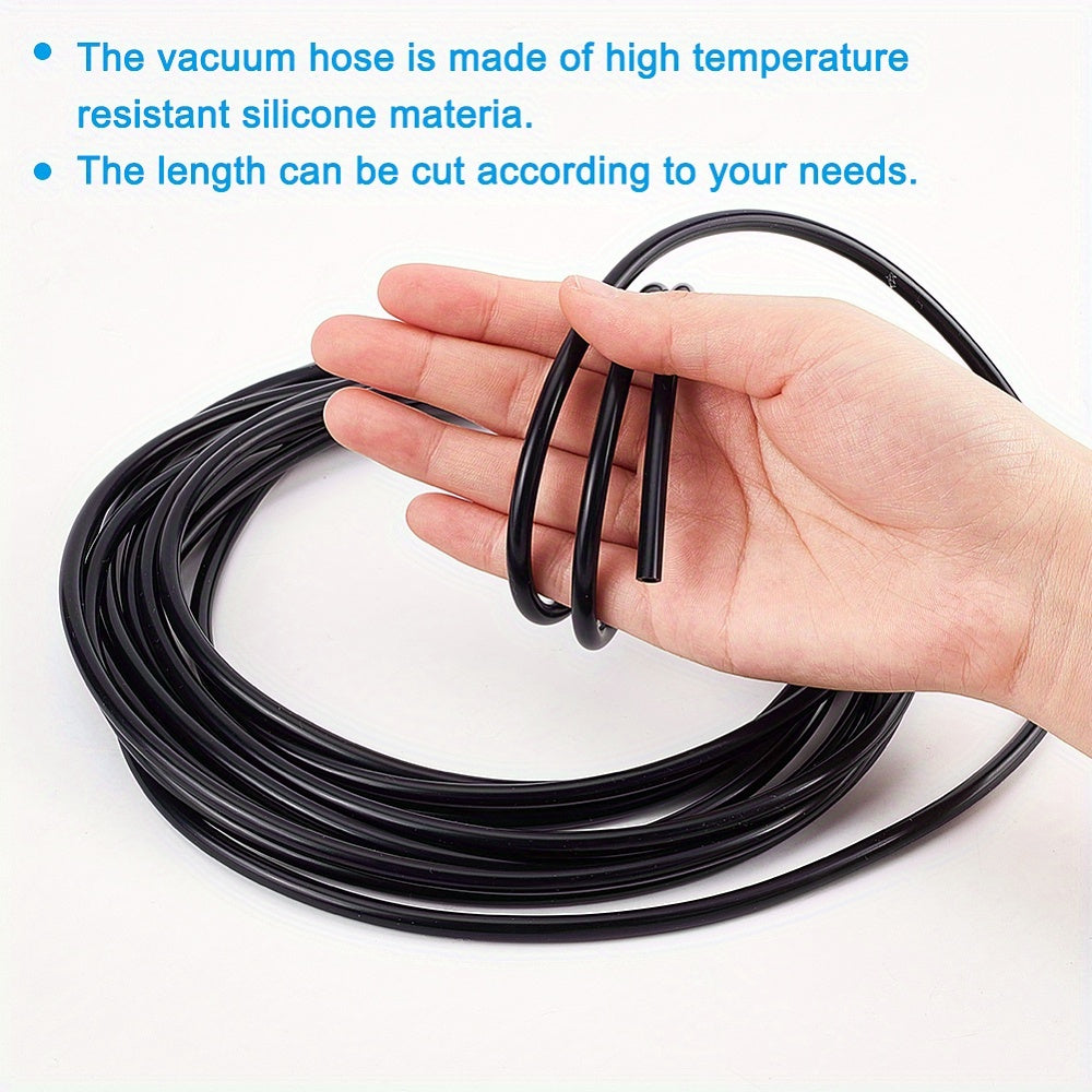 Black High Temperature Silicone Vacuum Tubing Hose 3/16 Inch Inner Diameter