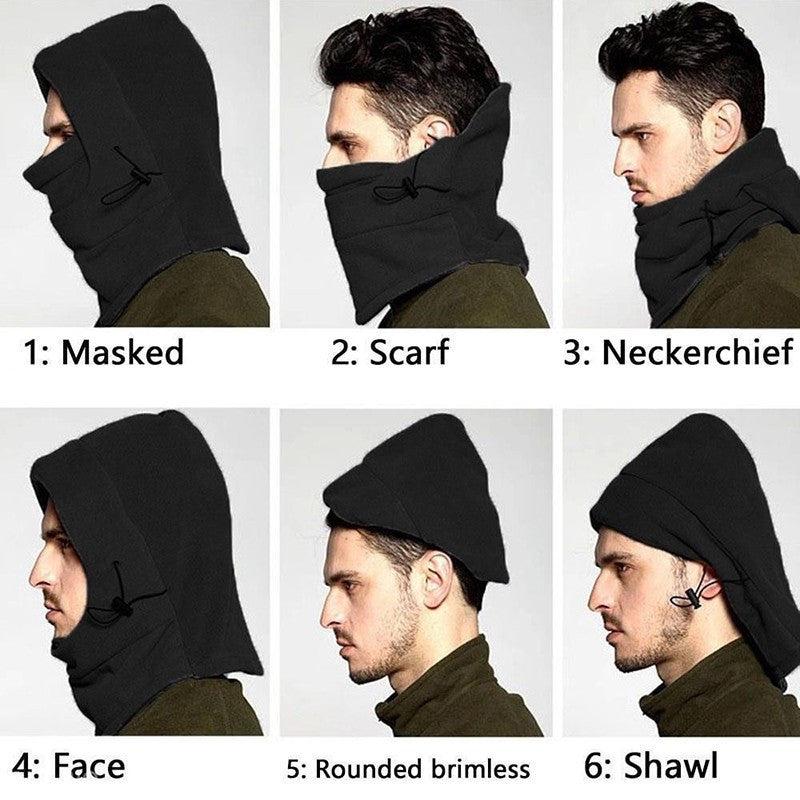 Waterproof Thermal Fleece Balaclava Hat Hooded Neck Warmer for Hiking and Outdoor Activities