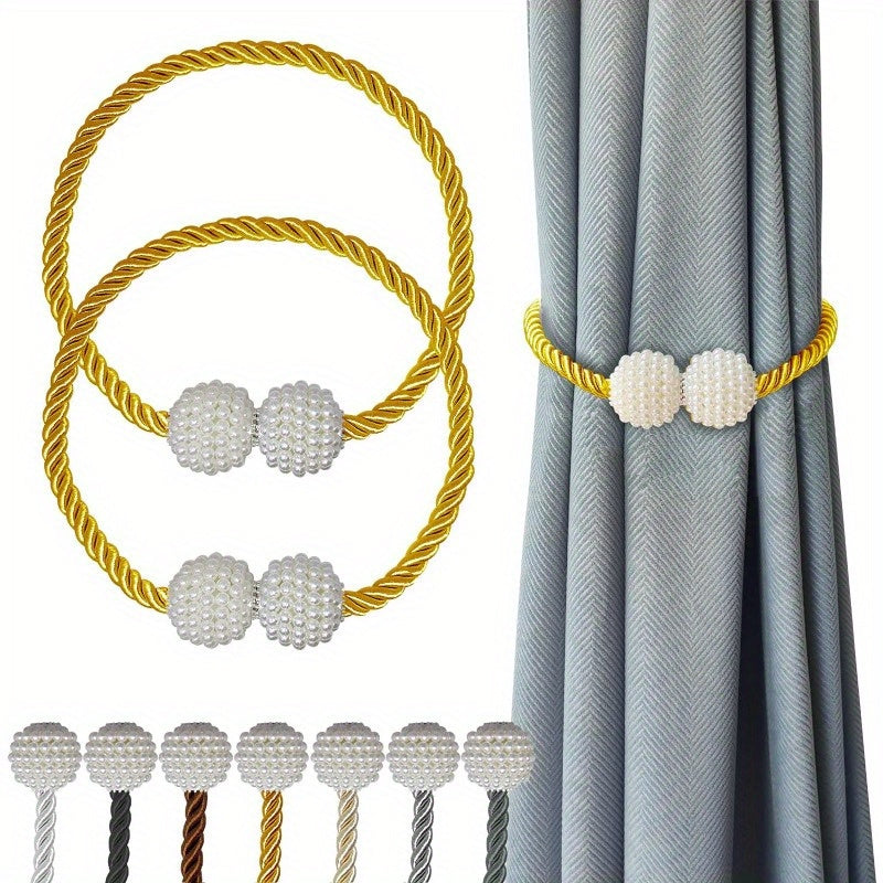 Set of 2 Magnetic Curtain Tiebacks Holdbacks for Home Bedroom Office Decor