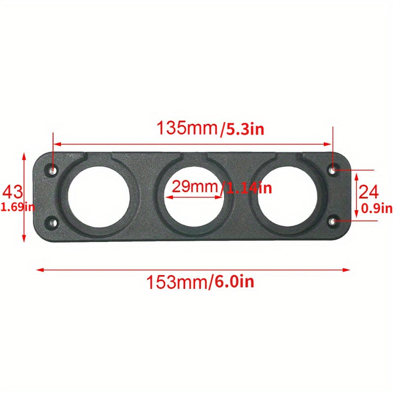 Car USB Charger with Voltmeter Panel Marine Cigarette Lighter Socket Mount
