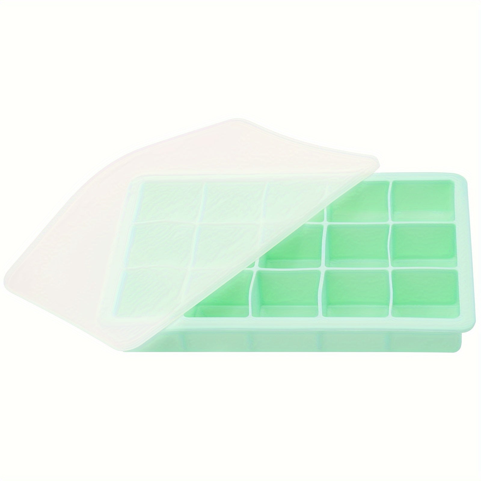 Square Silicone Ice Tray 15-Cavity Reusable Freezer Mold Easy Release