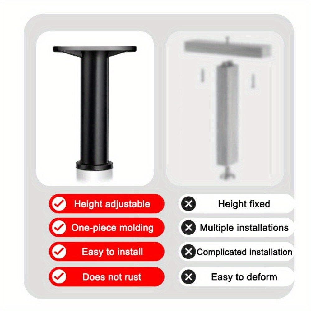 Регулируемые стальные опорные ножки каркаса кровати с центральными планками для двуспальной кровати, дивана или стола - прочные ножки для мебели для дополнительной поддержки