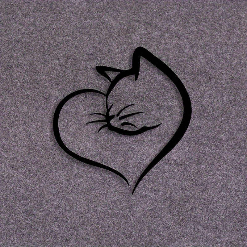 Yorug‘lovchi mushuk va yurak PVC avtomobil stikerlari, suv o'tkazmaydigan, avtomobil tashqi bezaklari