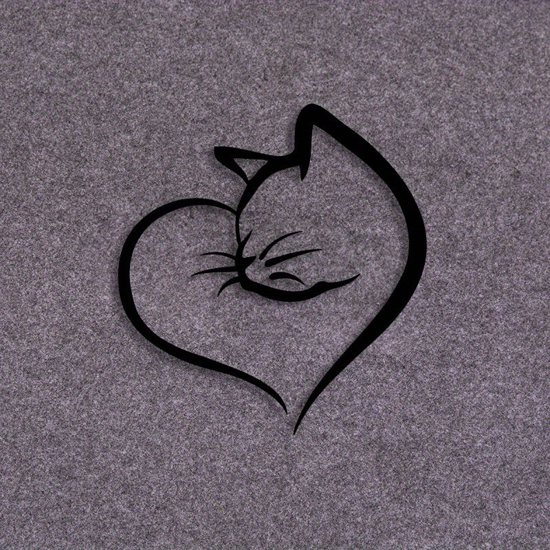 Yorug‘lovchi mushuk va yurak PVC avtomobil stikerlari, suv o'tkazmaydigan, avtomobil tashqi bezaklari